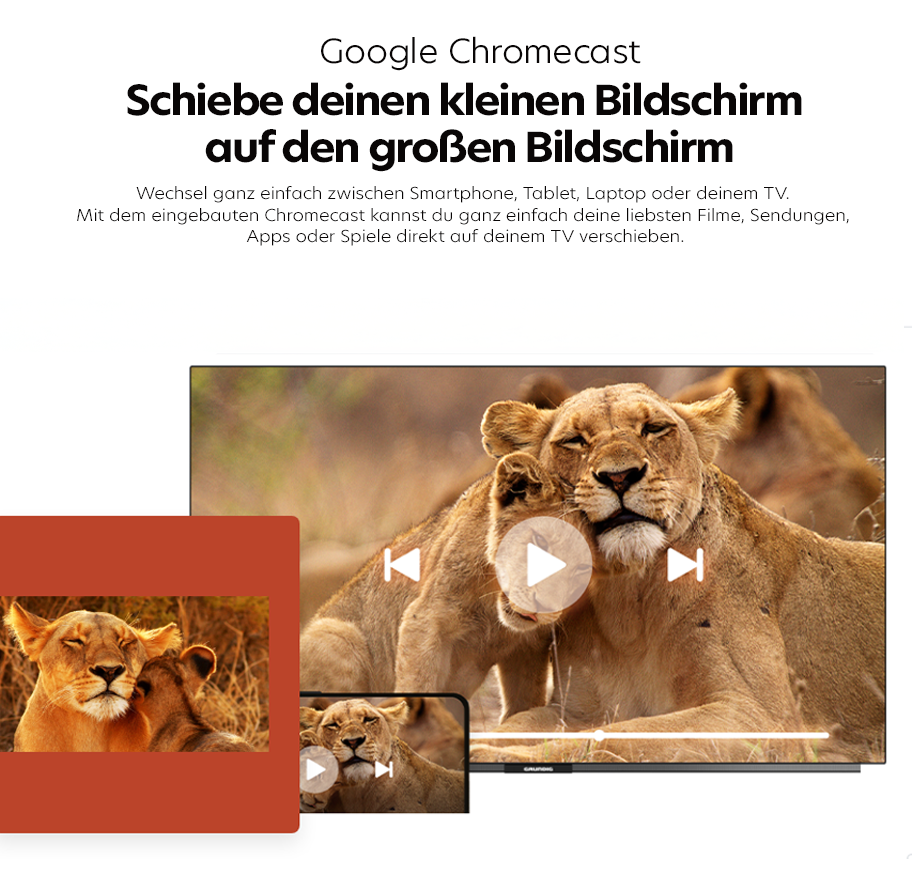 Mit Grundig Google TV können Sie Ihr Fernsehgerät noch
intelligenter und einfacher nutzen.