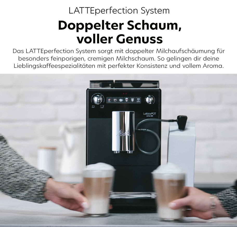 Feature-Banner, Nahaufnahme eines Kaffeevollautomaten-Bedienfelds mit beleuchteten Tasten und Symbolen für verschiedene Kaffeeoptionen und Servicefunktion.'