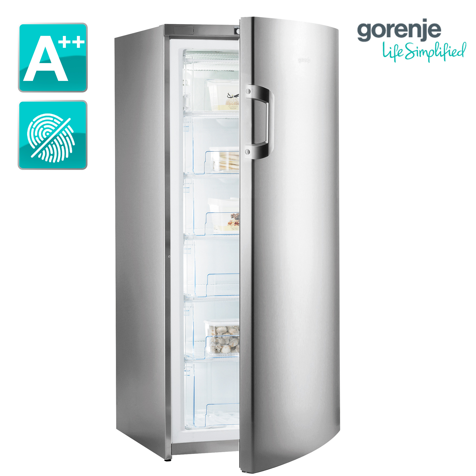 Gefrierschrank A Gorenje F6152ax Real Inox Anti Fingerprint 5 Schubfacher Ebay