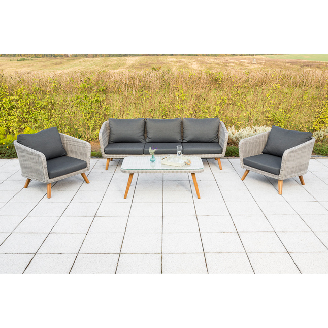 Gartenmobel Lounge Set Merxx Toscanella Retro Design Tisch Sessel