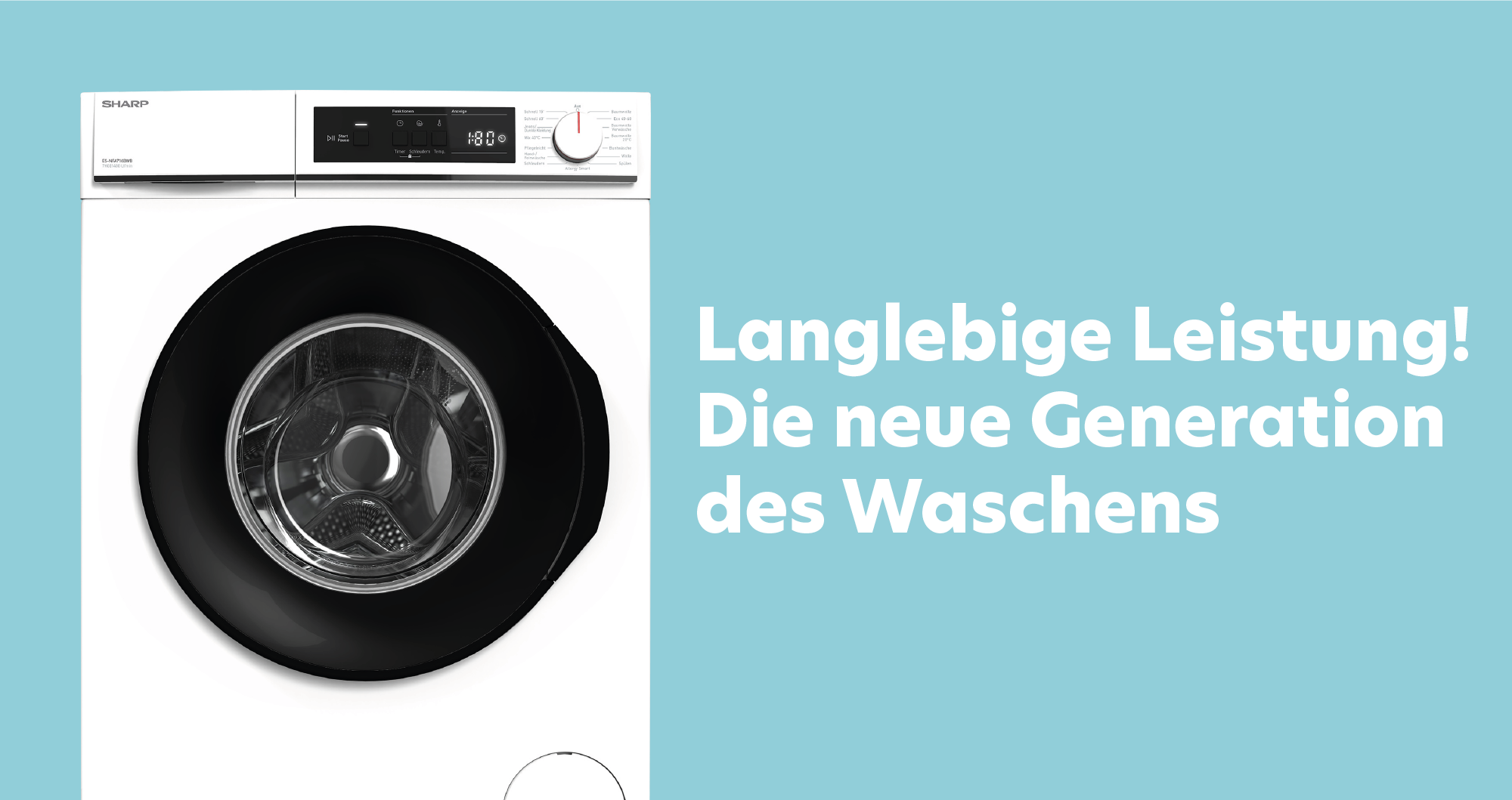 369,90 EUR ES-NFA814BWB-DE Sharp Waschmaschine,