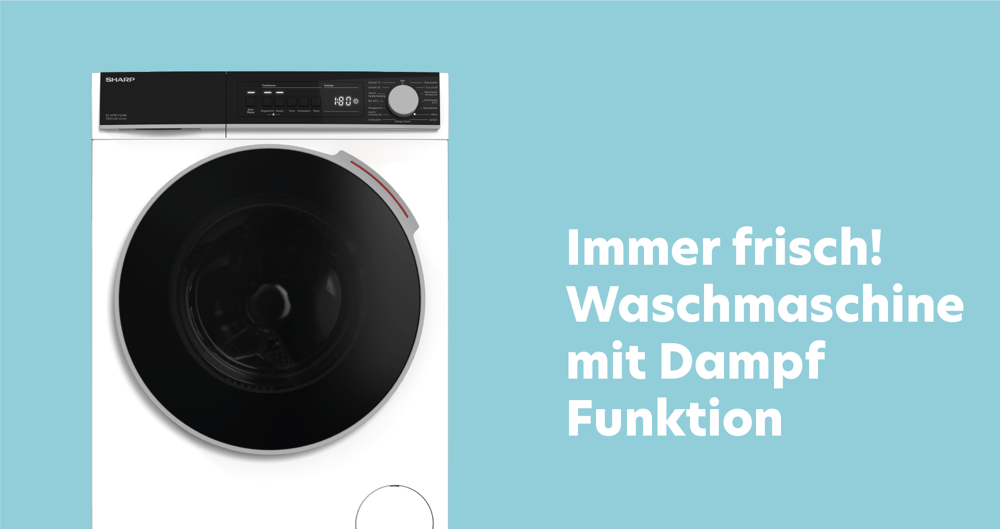 Sharp ES-NFH014CWC-DE Waschmaschine, 374,99 EUR